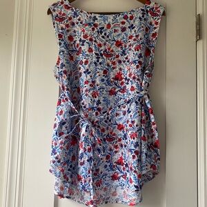 Ann Taylor Floral Linen Blend Top